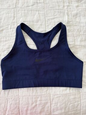 Nike Women's Navy Sports Bra - Supportive Racerback